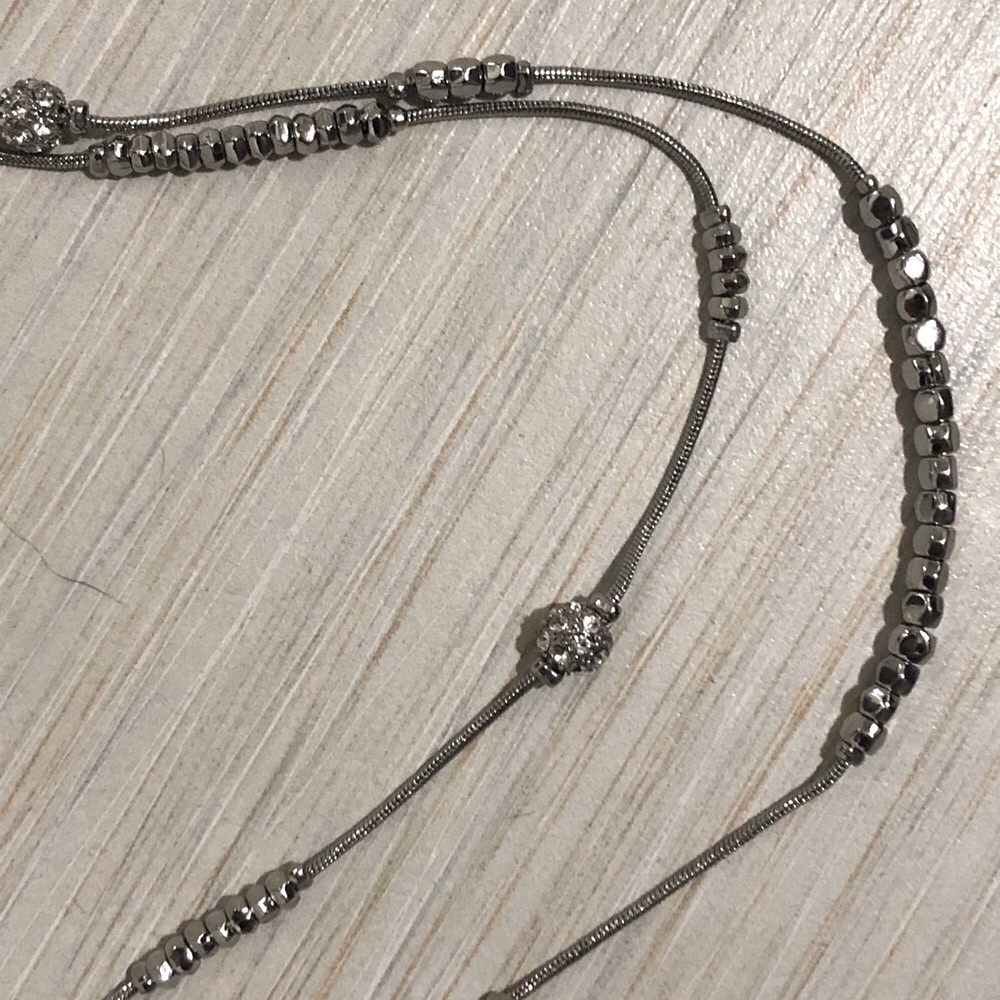 Silver beaded necklace